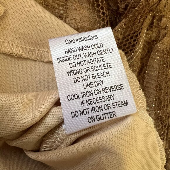 Honey and Rosie Juniors Glittery Chevron Stripe Lace Dress Brown Ombre size L - Picture 9 of 11